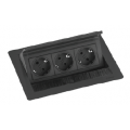 EVOLINE 1593 7011 2400        FLIP TOP PUSH  3SCHUKO BLACK